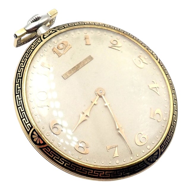 Tiffany & Co. Platinum Yellow Gold 18s Enamel Merimont Pocket Watch 1940 For Sale