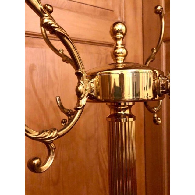 Hollywood Regency Brass Coat and Hat Rack, 1950s For Sale - Image 13 of 15