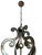 The John-Richard eight-light chandelier (model AJC-8677) measures 33 inches high by 33 inches wide. It features an antique...