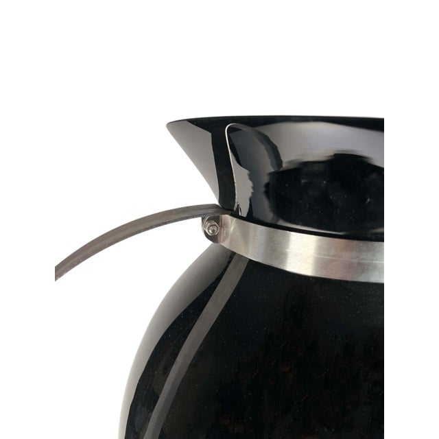 Contemporary Black Glass Vases With Stainless Steel - A Pair For Sale In Dallas - Image 6 of 8