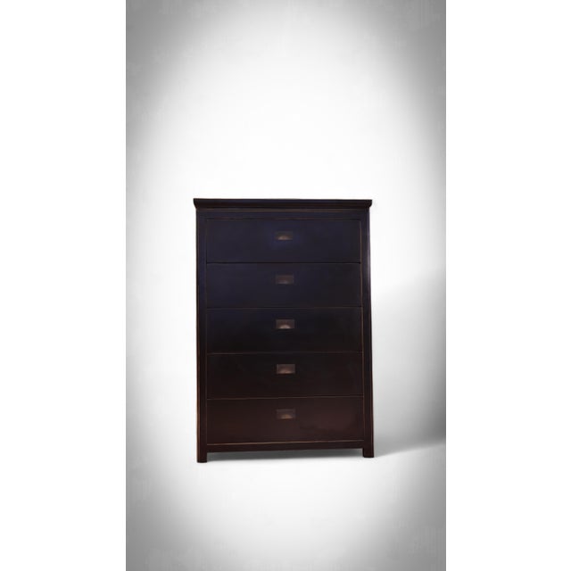 Large Canton Chest of 5 Drawers in Black Ash from Lombok, 2010s For Sale - Image 13 of 18