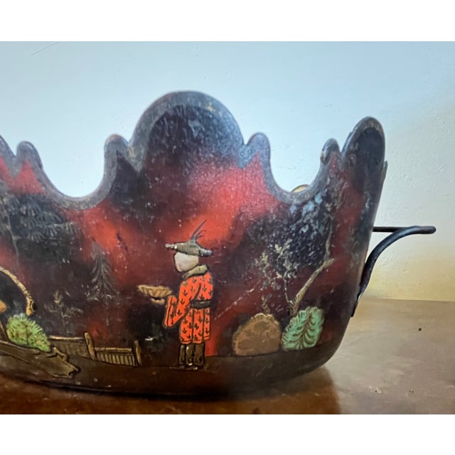Black Antique Early 19th Century French Chinoiserie Tole Monteith or Cachepot Jardiniere Circa 1820 For Sale - Image 8 of 13
