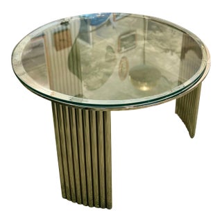 A Beautiful Art Deco Space Age Futurist Round Chrome Coffee Table, Circa 1970s For Sale