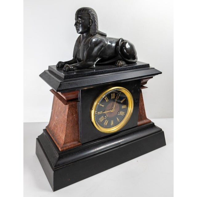 We are selling this great 19th century Bronze Sphinx attached to a French Mantle clock. The sphinx has nice patina and...