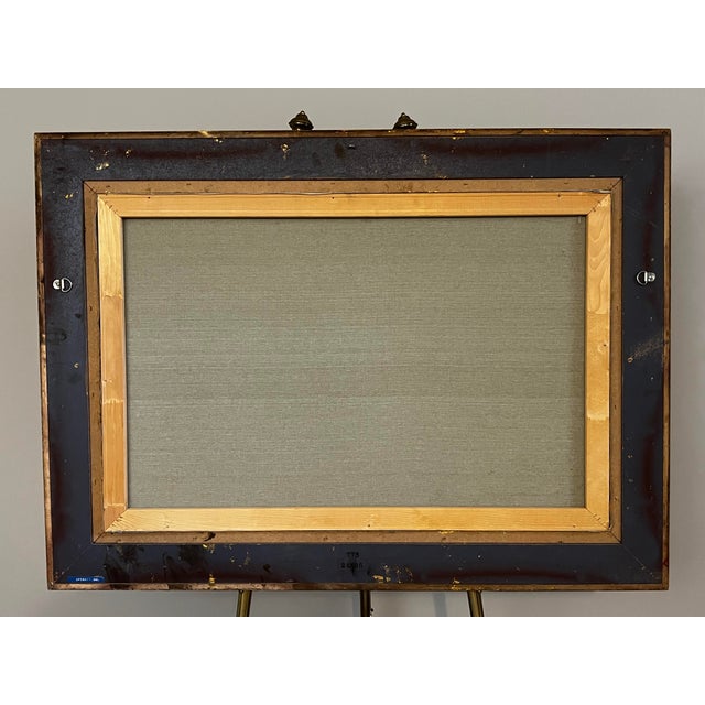 Large Late 20th Century Framed Painting of Child Feeding Rabbits in the Style of Düsseldorf School Artist Felix Schlesinger For Sale - Image 12 of 12