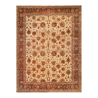 Pasargad Home Agra Beige Wool Area Rug-12' 2" X 16' 4" For Sale