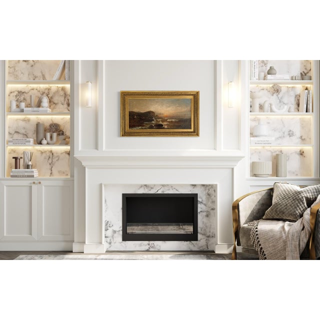 Wood Sunset at Sea With Ship by k.e. Felix For Sale - Image 7 of 7