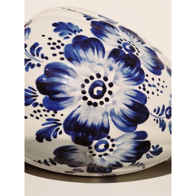 Antique Dutch Hand-Painted Delft Blue Lidded Vase, Holland, 1920s For Sale - Image 4 of 18