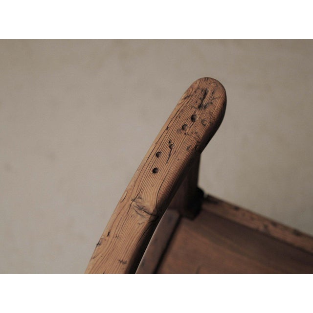 Alpine Folk Art Armchair in Larch and Pine, 1900s For Sale - Image 9 of 15