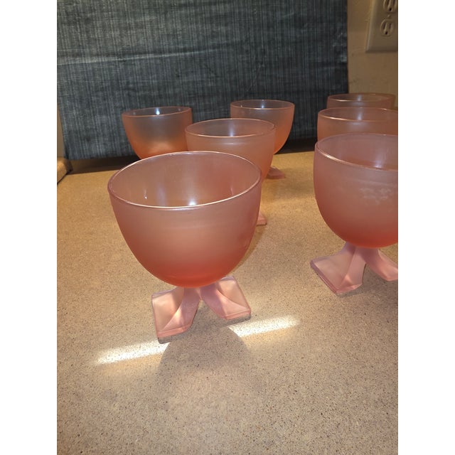 Pink Late 20th Century Eight Neiman Marcus Italian Glasses For Sale - Image 8 of 13