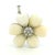 Antique White Vintage Italian 18k White Gold Mother-of-Pearl Diamond Flower Brooch, 1970s For Sale - Image 8 of 16