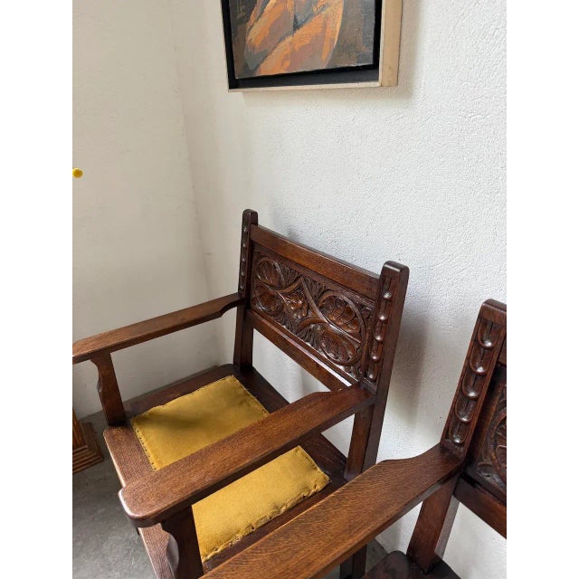 Spanish Armchairs in Carved Wood, 1900, Set of 2 For Sale - Image 12 of 18