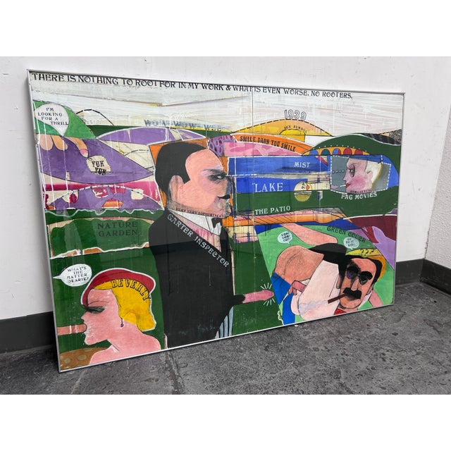 Expressionism Richard Merkin "An Evening With Adolphe Menjou" Mixed Media Art Work, Framed For Sale - Image 3 of 12