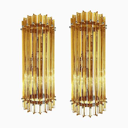 Amber Triedro Murano Glass Wall Sconce in Venini by Simoeng, Set of 2 For Sale - Image 6 of 6