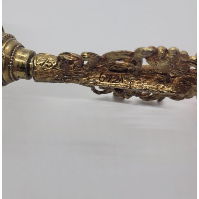 Vintage Matson Ormolu Perfume Bottle, Gilt Brass, Cut Glass, Floral Topper, Base For Sale - Image 12 of 15