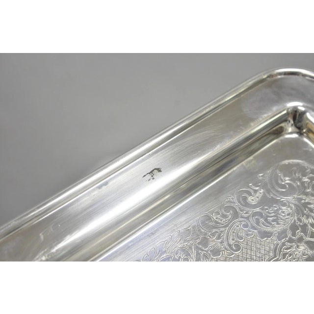 Vintage Leonard Silver Plated Small Twin Handle Serving Platter Bar Tray For Sale - Image 11 of 14