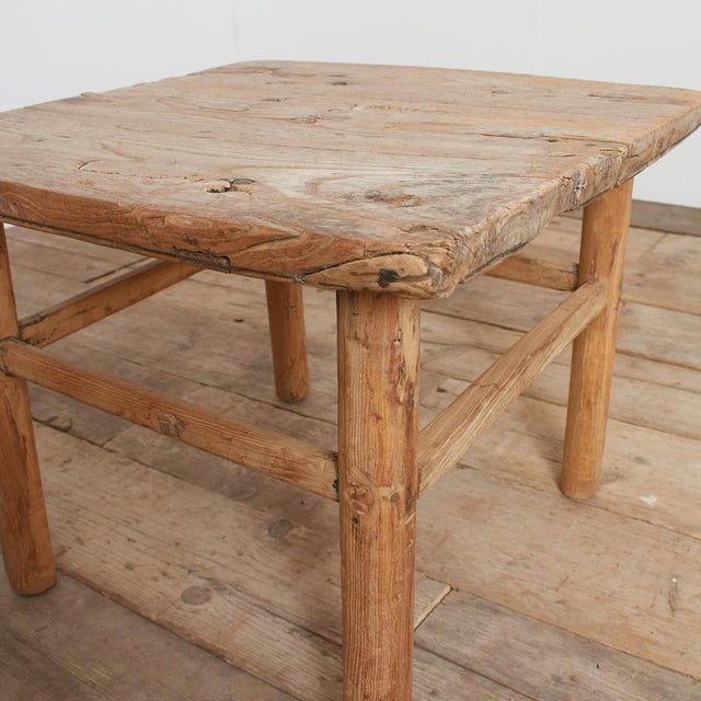 Antique Rustic Square Side Table For Sale - Image 11 of 12