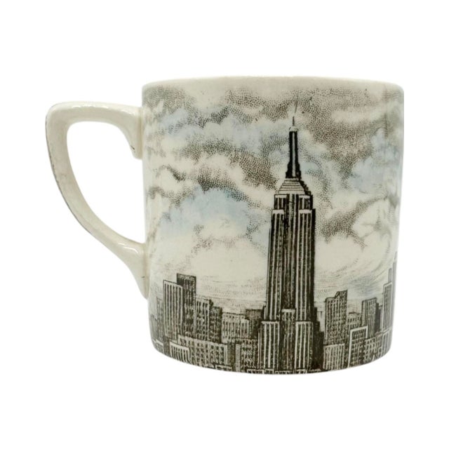 Johnson Brothers Vintage Johnson Brothers Empire State Building Nyc Demitasse Cup & Saucer For Sale - Image 4 of 11