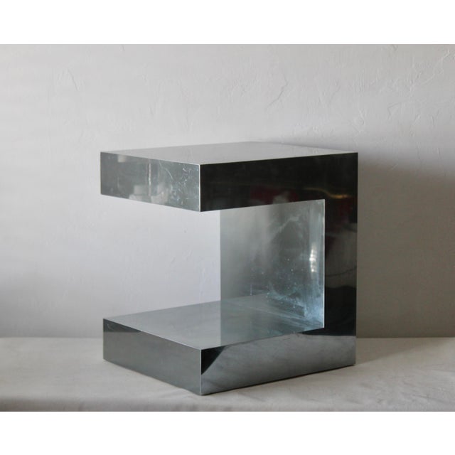 Paul Evans 1970s Paul Evans Style Chrome Cantilevered Side Table Night Stand Vintage For Sale - Image 4 of 17
