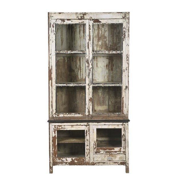 Vintage Patinated Wooden Cabinet For Sale - Image 3 of 7