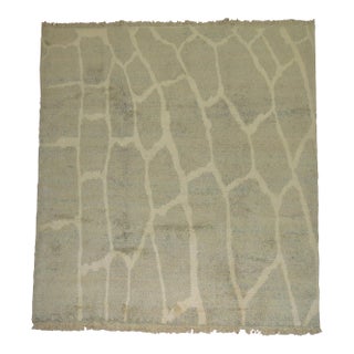 Early 21st Century Gray Turkish Modernist Square Rug - 8' x 9' For Sale