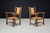 French Oak and Rush Armchairs in the style of Charles Dudouyt, France, 1940, Set of 2 For Sale - Image 9 of 11