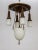 Brass Early 20th Century Brass & Milk Glass Pan Style Chandelier W/ Rope & Urn Details For Sale - Image 8 of 13