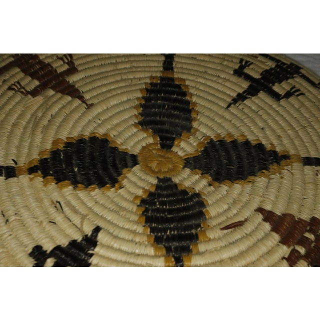 Early 20th C. Hopi Coil Basket Plaque With Geometric Figural Motifs For Sale - Image 11 of 12