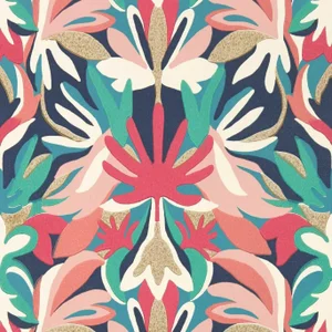 Harlequin Melora Wallpaper in Brazilian Rosewood/ Ink/ Amazonia - a Sample