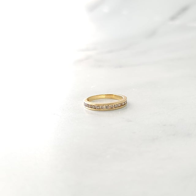 3MM Half Carat Round Diamond Wedding Band, Size 9 For Sale - Image 4 of 5