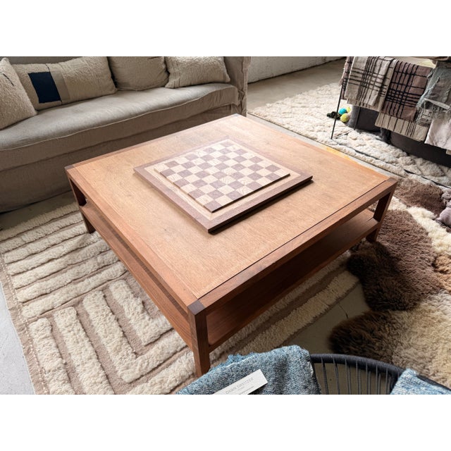 Chocolate Measured Silence — Handcrafted White Oak & Peruvian Walnut Chessboard For Sale - Image 8 of 10