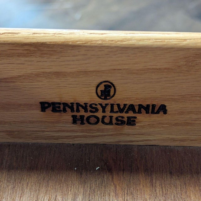 Pennsylvania House Solid Wood Highboy Dresser With Brass Hardware For Sale - Image 11 of 12