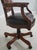 Brown Vintage French Carved Cane Back Swivel Leather Desk Chair For Sale - Image 8 of 18