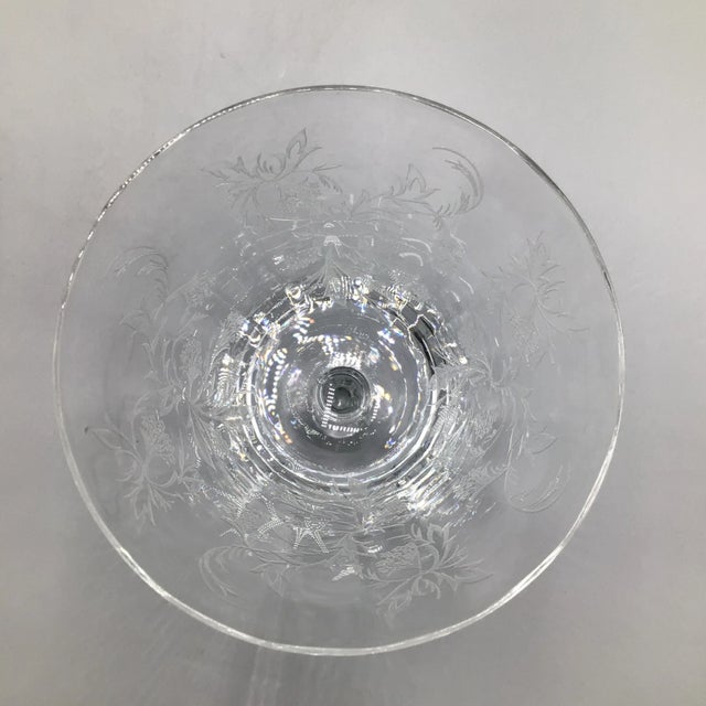 Glass Etched Fostoria Heather Crystal Water Goblets-Set of 6 For Sale - Image 7 of 13