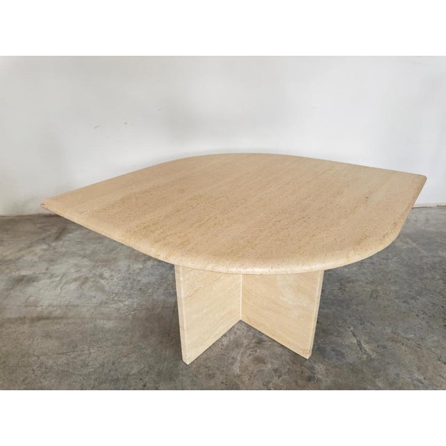 Mid-Century Modern Model Teardrop Coffee Table in Travertine, 1970s For Sale - Image 6 of 9
