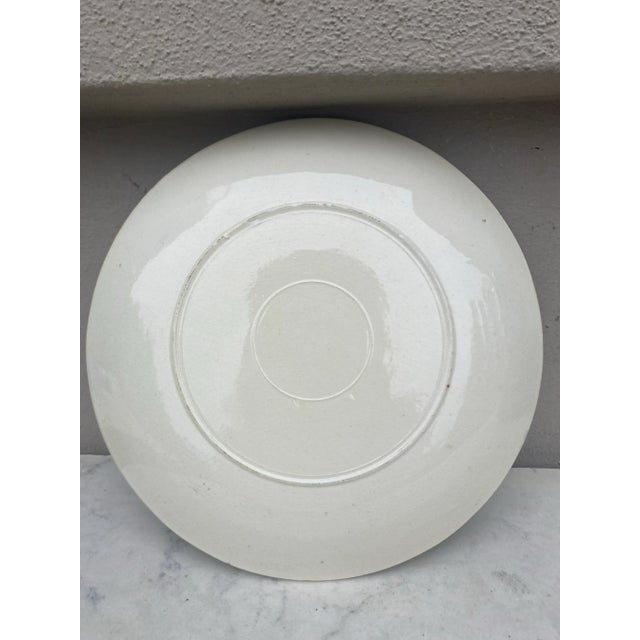 French Country French Majolica Roses Plate Salins, Circa 1890 For Sale - Image 3 of 3