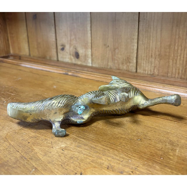 Mid 20th Century Vintage Brass Fox Figure For Sale - Image 5 of 5