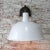 Vintage Industrial White Enamel Cast Iron Factory Wall Light For Sale - Image 6 of 11