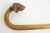 Antique Victorian era hand carved wood walking stick with sculpted dog head handle. Resembles a Pointer breed with red...