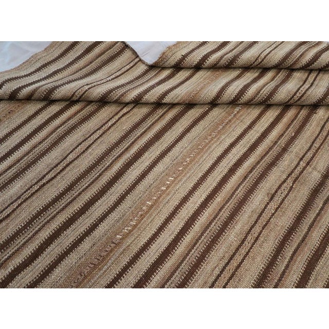 Taupe Galerie Shabab Collection Mid-20th Century Vintage Turkish Flatweave Kilim Square Room Size Carpet For Sale - Image 8 of 8