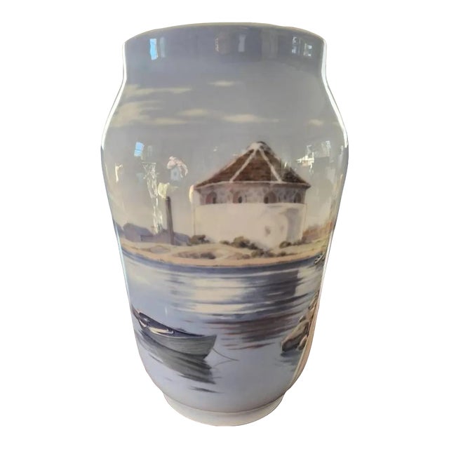 Modern Organic Copenhagen Denmark Coastal Large Porcelain Vase For Sale