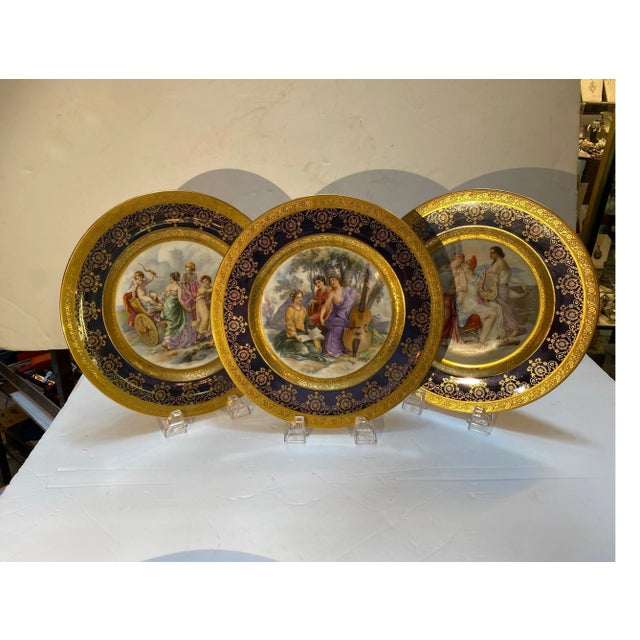 Porcelain Allegorical Scene Plates - Set of 12 For Sale - Image 11 of 13