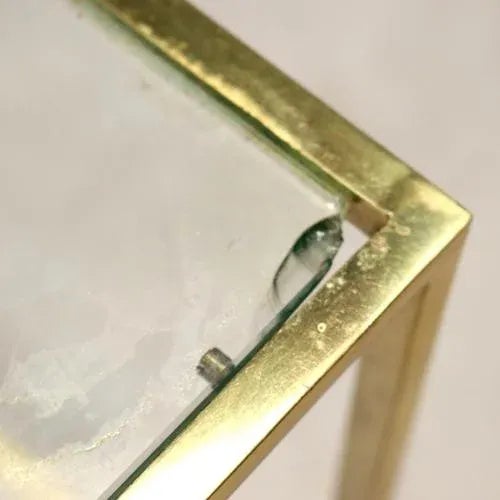 Vintage Coffee Tables in Brass and Glass, Italy, 1960s, Set of 3 For Sale - Image 5 of 8