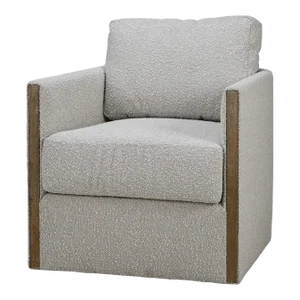 French Modern Boucle Swivel Armchair