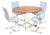 Chrome and Smoked Glass Dining Table and Chairs from Merrow Associates, Set of 5 For Sale