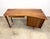 1960s Mid Century Modern Walnut Tambour Door Writing Desk & Chair Trapezoidal Top For Sale - Image 5 of 12