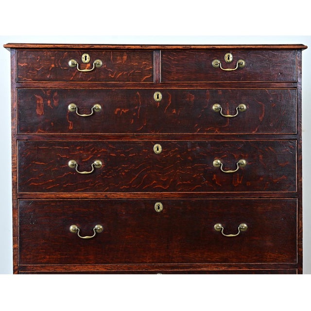 English 19th Century Solid Oak Chest of Drawers For Sale In Baton Rouge - Image 6 of 12