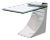 Modern Greg Sheres Style Stainless Steel and Glass Cantilevered Lamp Table For Sale