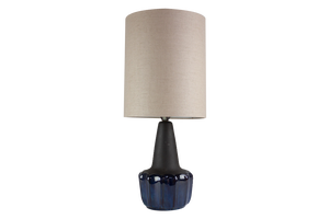 Danish Modern Blue Ceramic Table Lamp by Einar Johansen for Søholm, 1960s