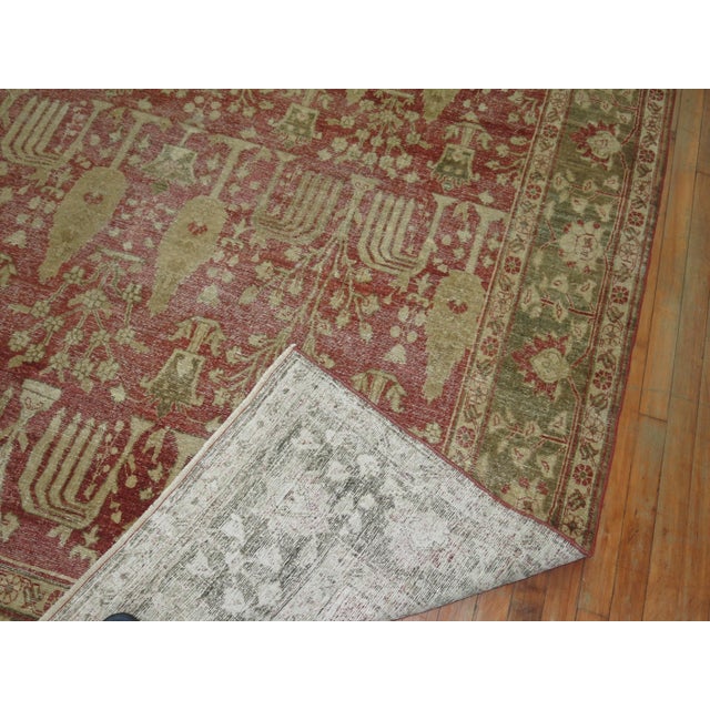 Early 20th Century Antique Zabihi Collection Tree Motif Persian Worn Rug - 7'3" x 9'11" For Sale - Image 5 of 6